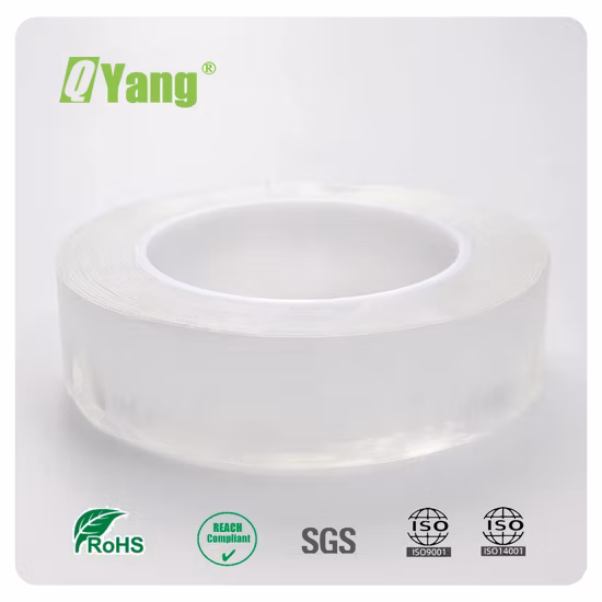 Nastro biadesivo resistente (16,5 piedi/5 m) Nastro adesivo da parete multiuso Strisce adesive Montaggio rimovibile Nastro nano trasparente adesivo forte e riutilizzabile